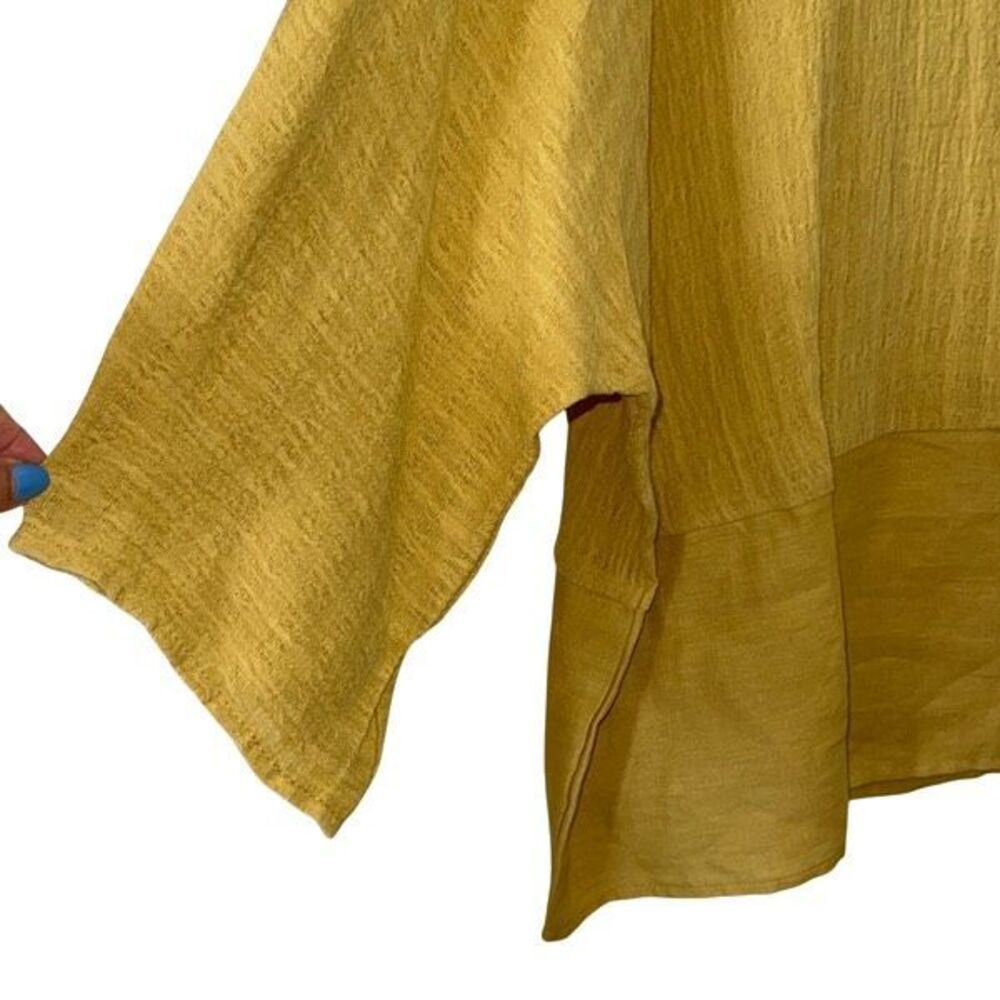 Joie NWT Women Top Shirt Blouse Linen Cotton Contrast Gauze Lagenlook Plus Sz 2X - Picture 4 of 8